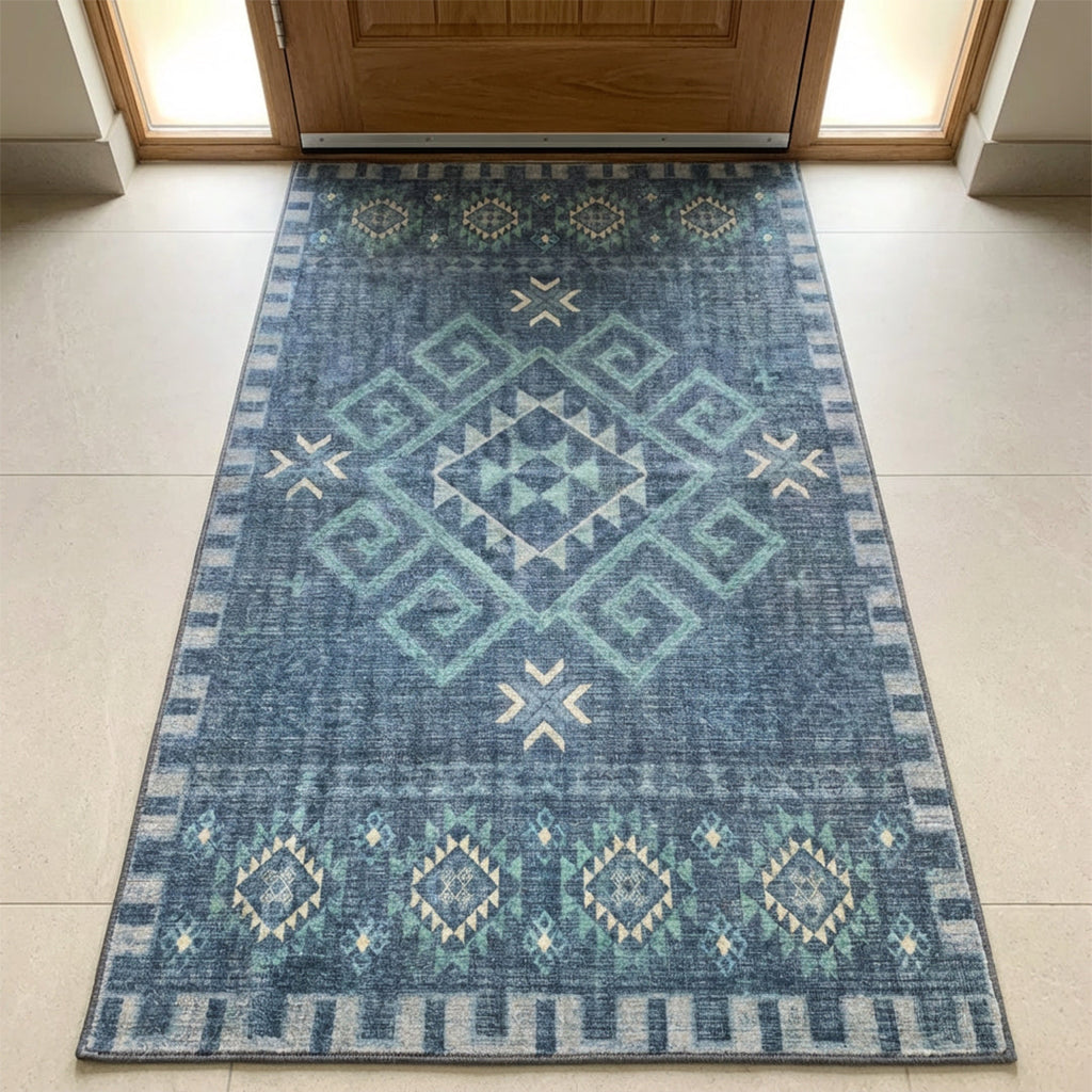 Muddy Mat® Mesa Washable Area Rugs for Living Room, Bedroom & Dining Room – Modern Soft Low Pile Non Slip Carpet – Pet Friendly Waterproof Foldable Rugs for Home