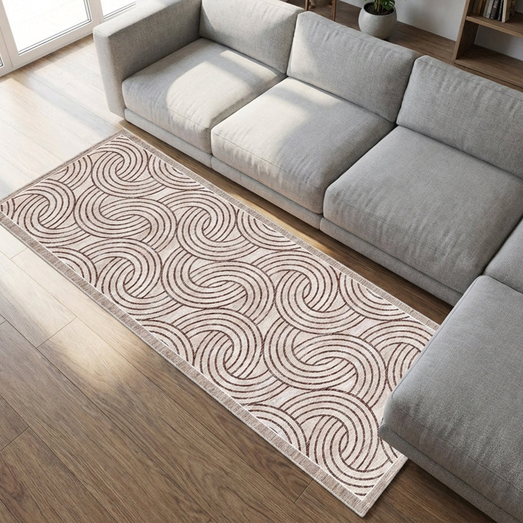 Muddy Mat® Orbit Washable Area Rugs for Living Room, Bedroom & Dining Room – Modern Soft Low Pile Non Slip Carpet – Pet Friendly Waterproof Foldable Rugs for Home