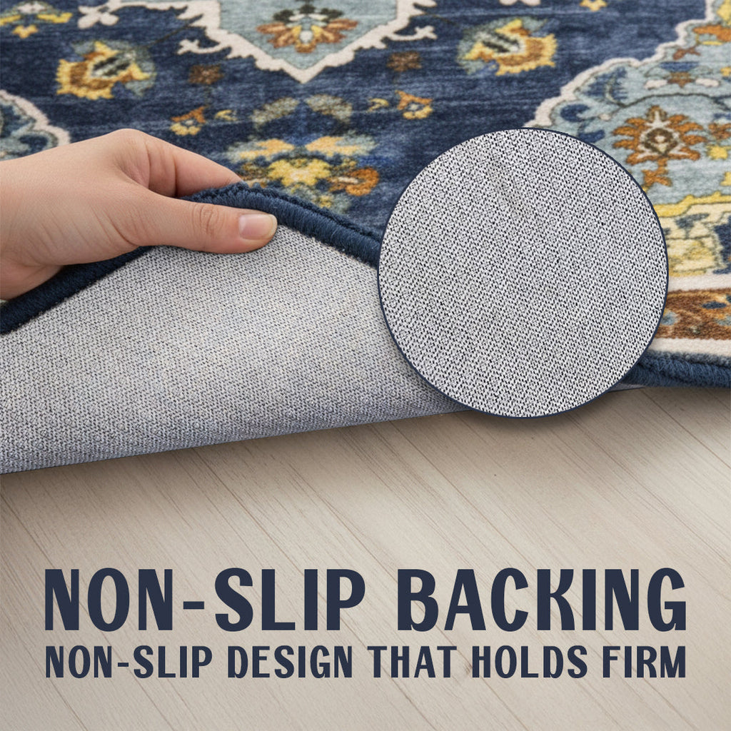 Muddy Mat® Mosaic Washable Area Rugs for Living Room, Bedroom & Dining Room – Modern Soft Low Pile Non Slip Carpet – Pet Friendly Waterproof Foldable Rugs for Home