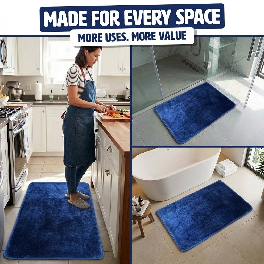 Muddy Mat® Memory Foam Bath Mat – Velvet Soft Non Slip Bathroom Rugs, Thick Absorbent Bath Rugs, Washable Bath Mat for Bathroom Floor and Shower