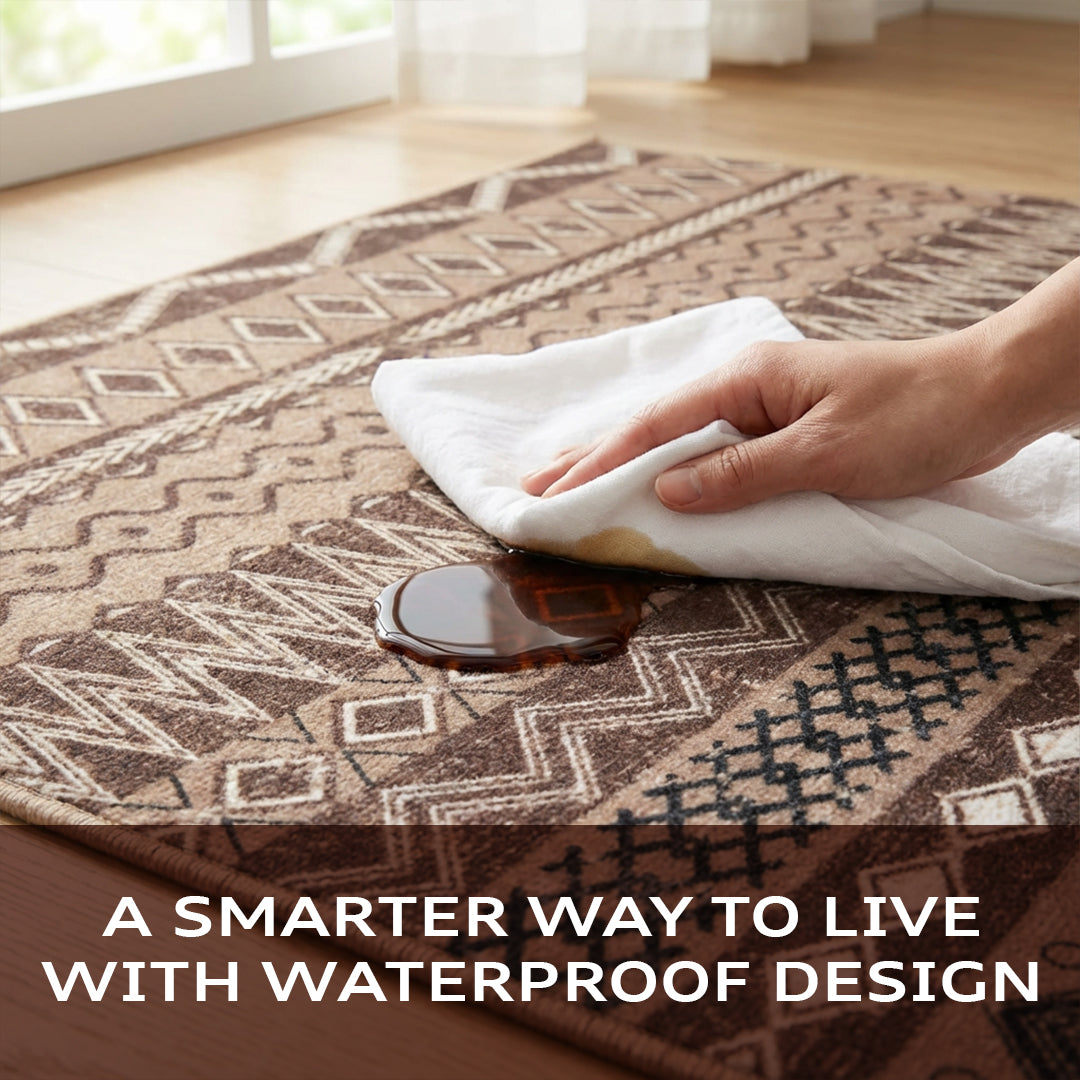 Muddy Mat® Nomad Washable Area Rugs for Living Room, Bedroom & Dining Room – Modern Soft Low Pile Non Slip Carpet – Pet Friendly Waterproof Foldable Rugs for Home