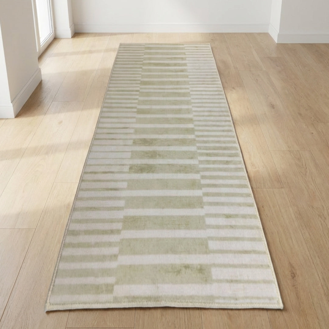 Muddy Mat® Creamline Washable Area Rugs for Living Room, Bedroom & Dining Room – Modern Soft Low Pile Non Slip Carpet – Pet Friendly Waterproof Foldable Rugs for Home