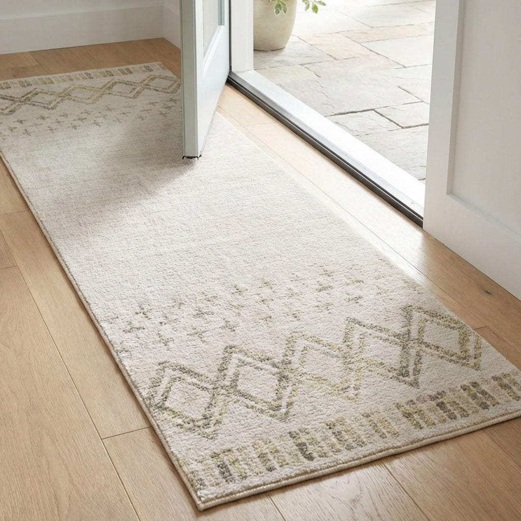 Muddy Mat® Tribal Washable Area Rugs for Living Room, Bedroom & Dining Room – Modern Soft Low Pile Non Slip Carpet – Pet Friendly Waterproof Foldable Rugs for Home