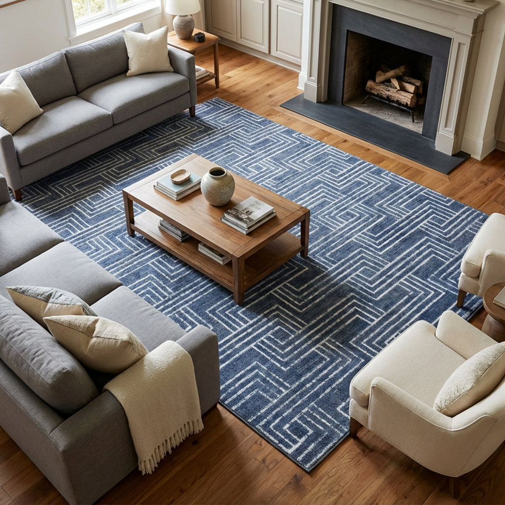 Muddy Mat® Cipher Washable Area Rugs for Living Room, Bedroom & Dining Room – Modern Soft Low Pile Non Slip Carpet – Pet Friendly Waterproof Foldable Rugs for Home