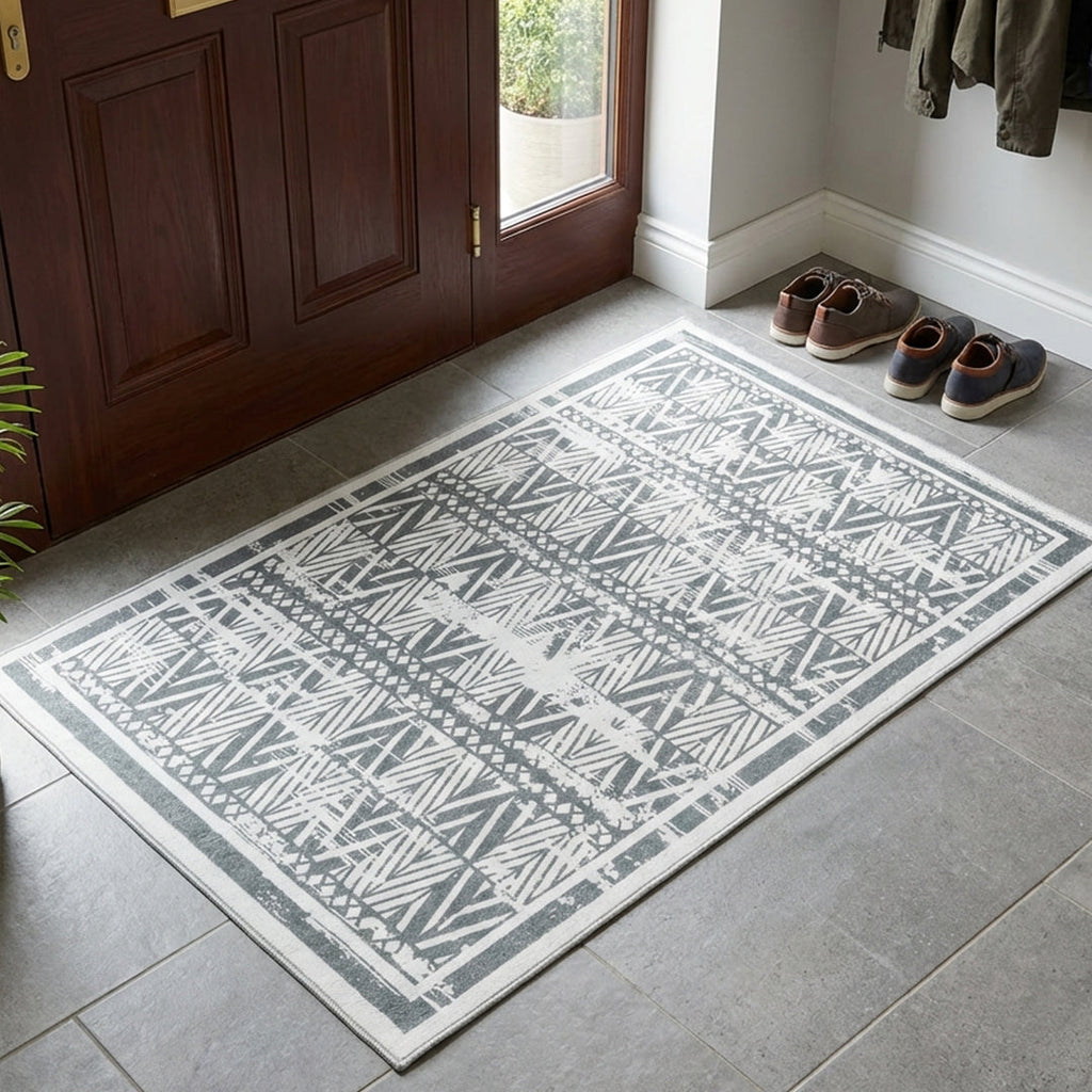 Muddy Mat® Zenith Washable Area Rugs for Living Room, Bedroom & Dining Room – Modern Soft Low Pile Non Slip Carpet – Pet Friendly Waterproof Foldable Rugs for Home