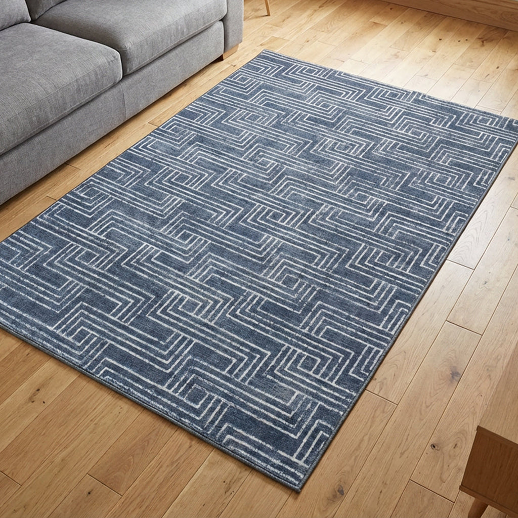 Muddy Mat® Cipher Washable Area Rugs for Living Room, Bedroom & Dining Room – Modern Soft Low Pile Non Slip Carpet – Pet Friendly Waterproof Foldable Rugs for Home