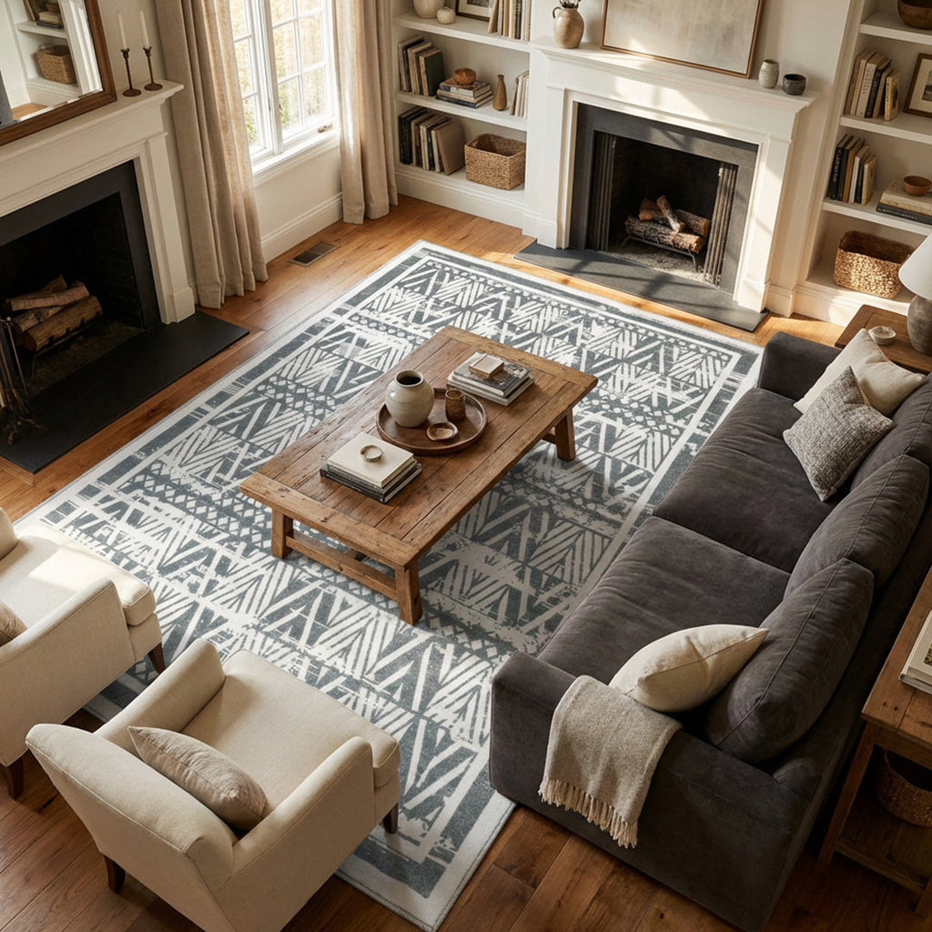 Muddy Mat® Zenith Washable Area Rugs for Living Room, Bedroom & Dining Room – Modern Soft Low Pile Non Slip Carpet – Pet Friendly Waterproof Foldable Rugs for Home