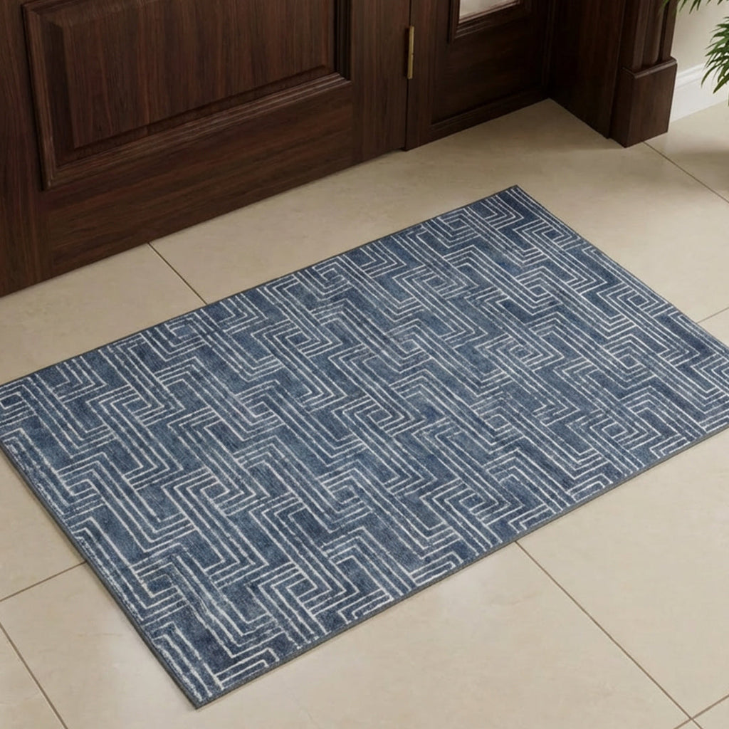 Muddy Mat® Cipher Washable Area Rugs for Living Room, Bedroom & Dining Room – Modern Soft Low Pile Non Slip Carpet – Pet Friendly Waterproof Foldable Rugs for Home