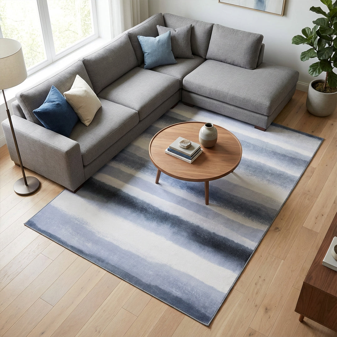 Muddy Mat® Mist Washable Area Rugs for Living Room, Bedroom & Dining Room – Modern Soft Low Pile Non Slip Carpet – Pet Friendly Waterproof Foldable Rugs for Home
