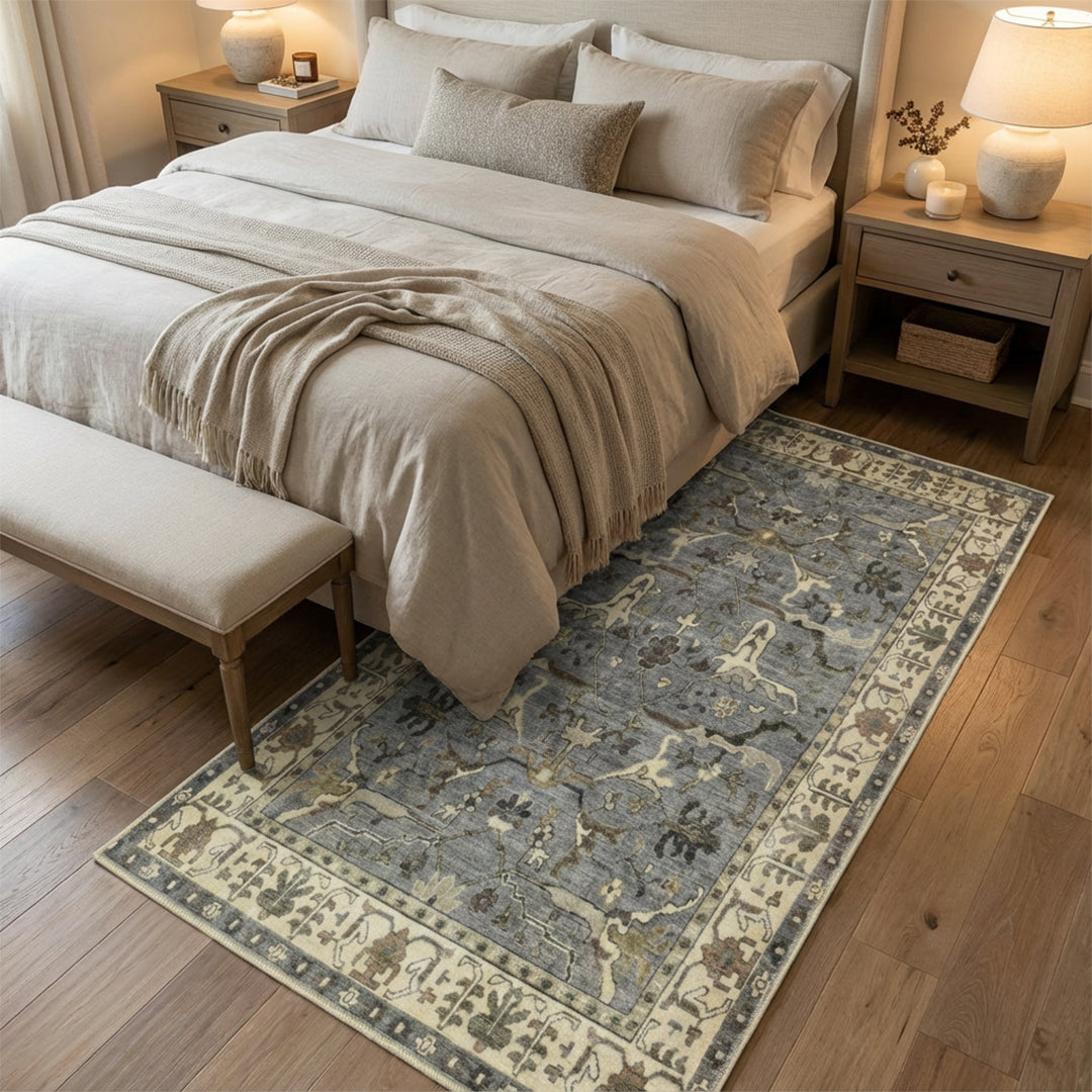 Muddy Mat® Duskfall Washable Area Rugs for Living Room, Bedroom & Dining Room – Modern Soft Low Pile Non Slip Carpet – Pet Friendly Waterproof Foldable Rugs for Home
