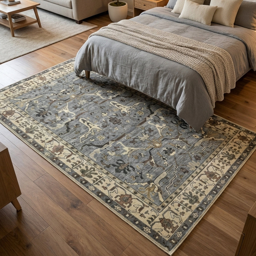 Muddy Mat® Duskfall Washable Area Rugs for Living Room, Bedroom & Dining Room – Modern Soft Low Pile Non Slip Carpet – Pet Friendly Waterproof Foldable Rugs for Home