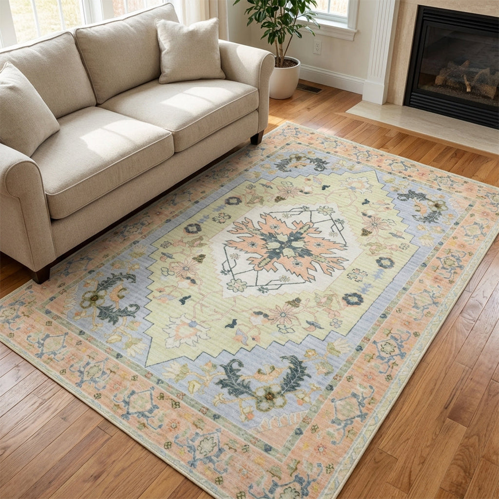 Muddy Mat® Sorrento Washable Area Rugs for Living Room, Bedroom & Dining Room – Modern Soft Low Pile Non Slip Carpet – Pet Friendly Waterproof Foldable Rugs for Home