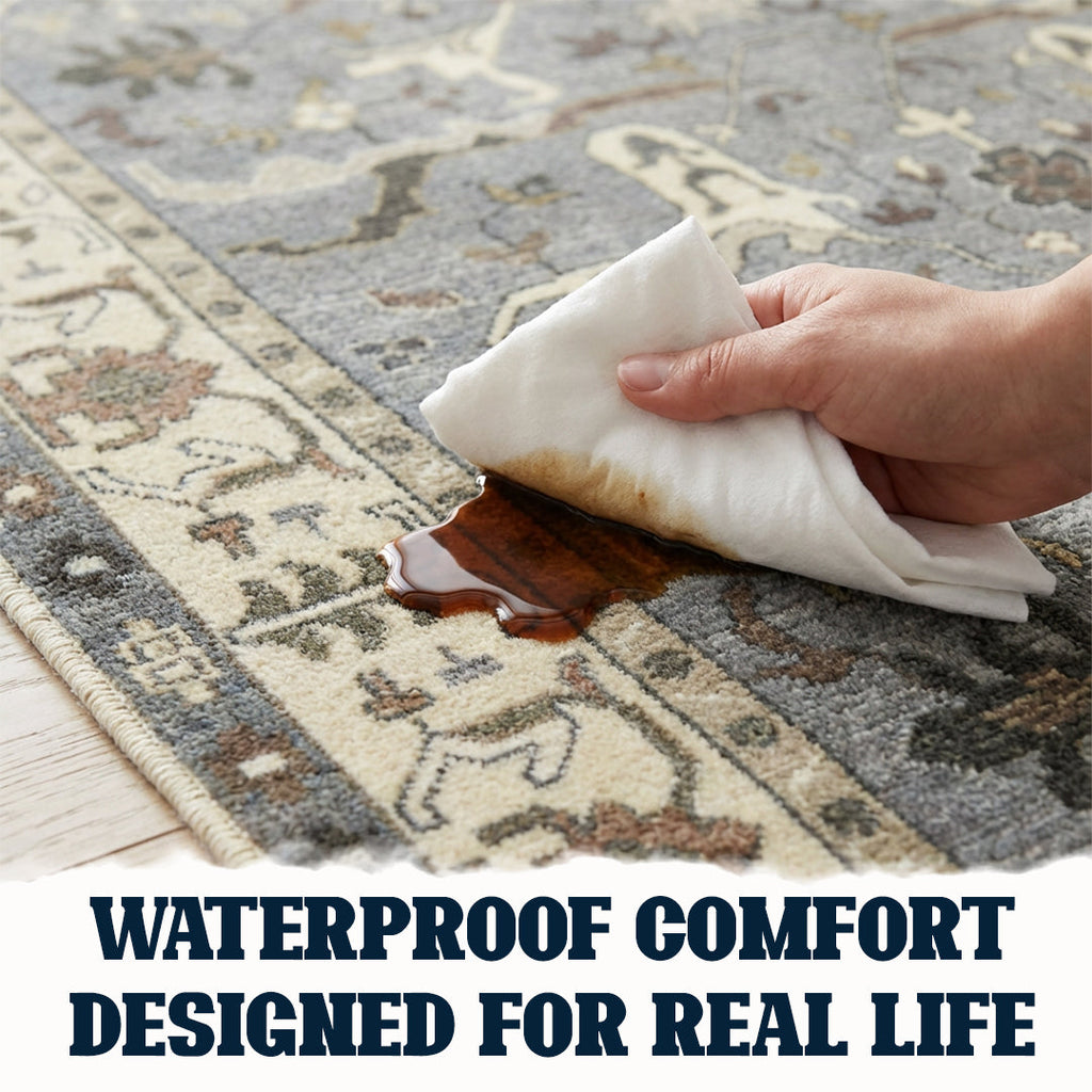 Muddy Mat® Duskfall Washable Area Rugs for Living Room, Bedroom & Dining Room – Modern Soft Low Pile Non Slip Carpet – Pet Friendly Waterproof Foldable Rugs for Home