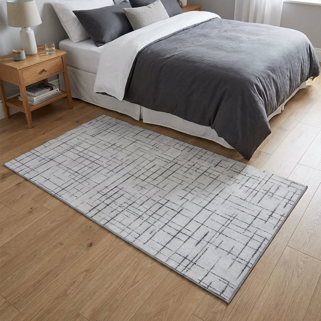 Muddy Mat® Strata Washable Area Rugs for Living Room, Bedroom & Dining Room – Modern Soft Low Pile Non Slip Carpet – Pet Friendly Waterproof Foldable Rugs for Home