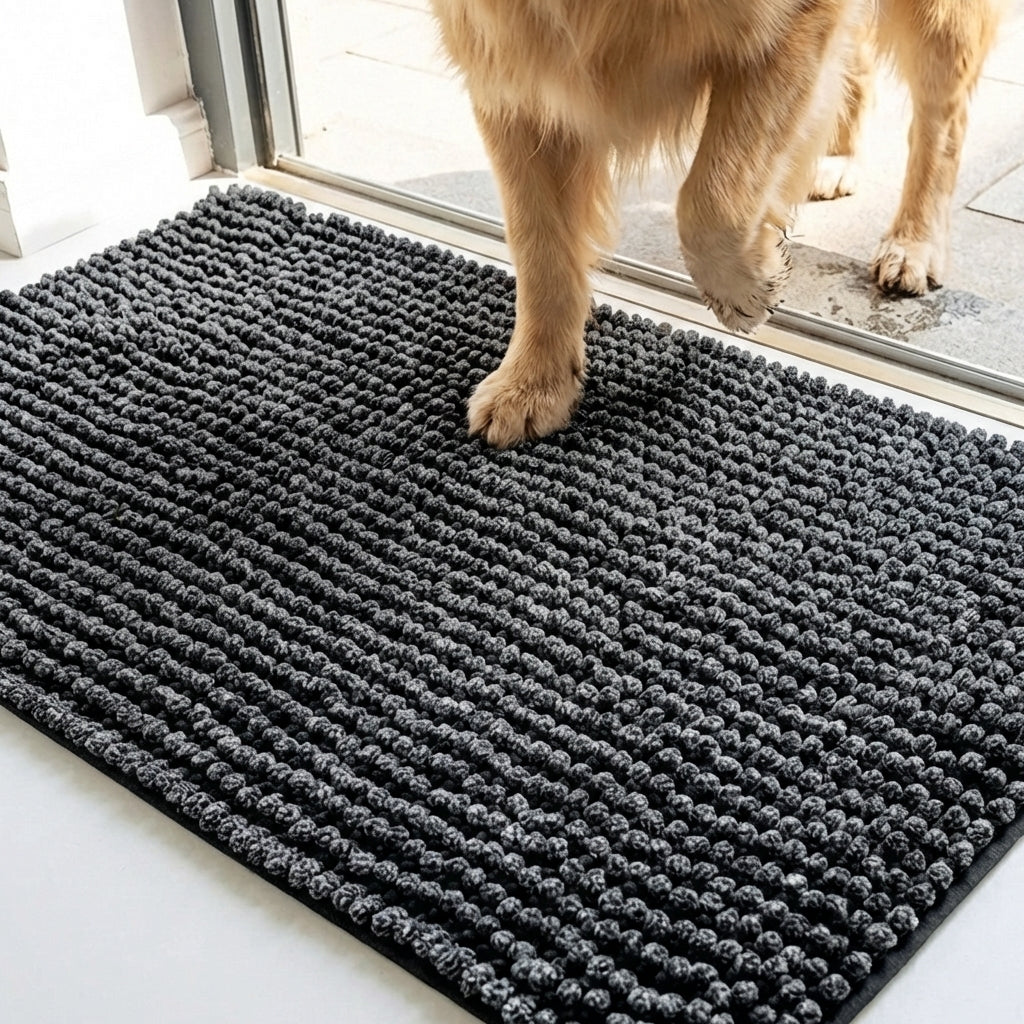 Muddy Mat® TrapMax Indoor Dog Door Mat & Bathroom Rugs – Non Slip Chenille Entryway Rug for Muddy Paws, Super Absorbent Washable Front Door Mat, Quick Dry Bath Mat