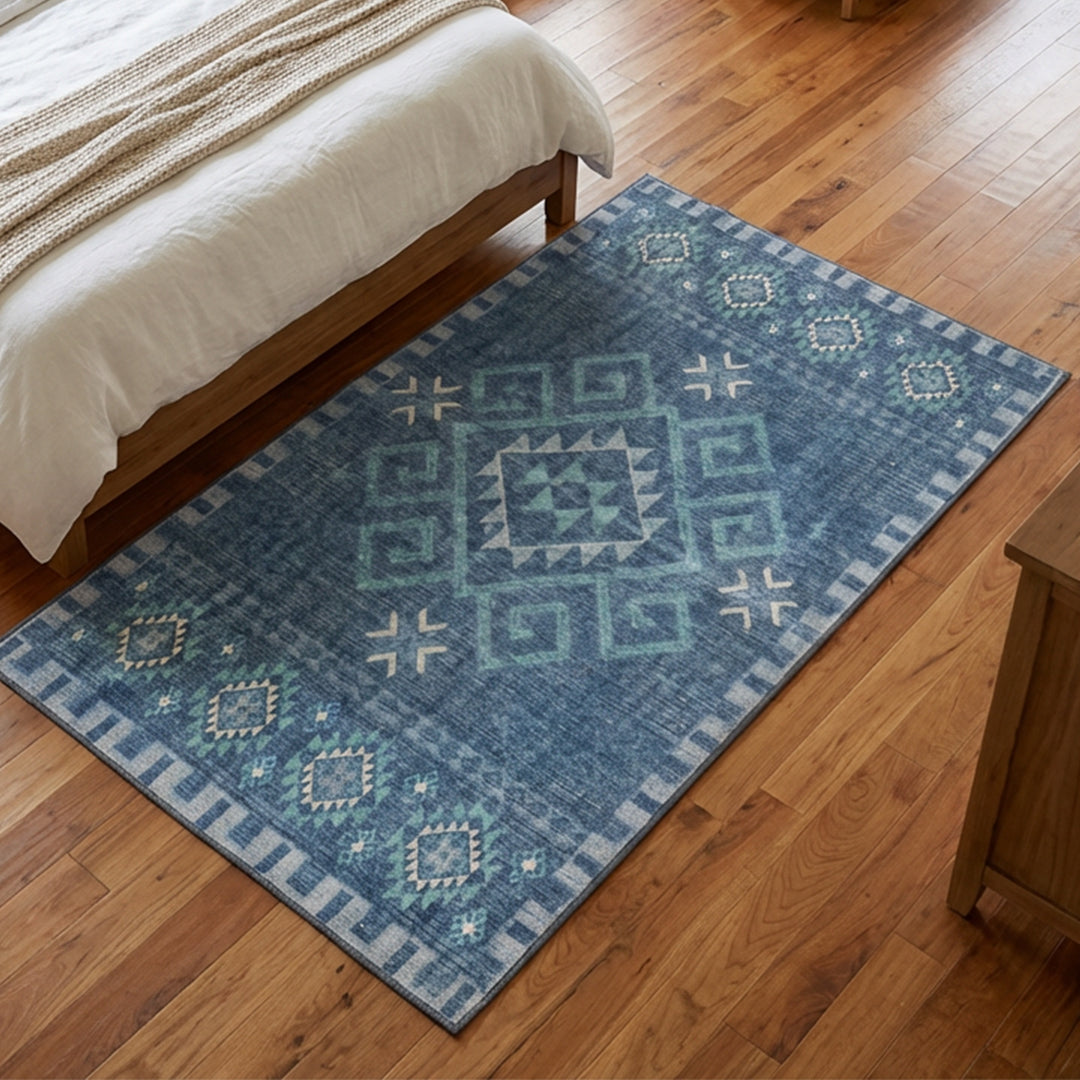 Muddy Mat® Mesa Washable Area Rugs for Living Room, Bedroom & Dining Room – Modern Soft Low Pile Non Slip Carpet – Pet Friendly Waterproof Foldable Rugs for Home