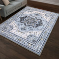 Muddy Mat® Azure Washable Area Rugs for Living Room, Bedroom & Dining Room – Modern Soft Low Pile Non Slip Carpet – Pet Friendly Waterproof Foldable Rugs for Home