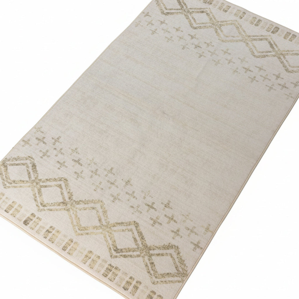 Muddy Mat® Tribal Washable Area Rugs for Living Room, Bedroom & Dining Room – Modern Soft Low Pile Non Slip Carpet – Pet Friendly Waterproof Foldable Rugs for Home
