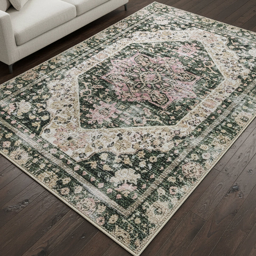 Muddy Mat® Eden Washable Area Rugs for Living Room, Bedroom & Dining Room – Modern Soft Low Pile Non Slip Carpet – Pet Friendly Waterproof Foldable Rugs for Home