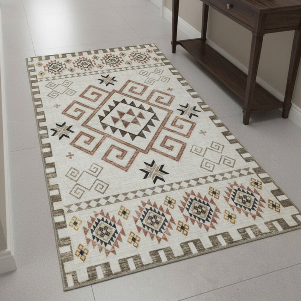 Muddy Mat® Sedona Washable Area Rugs for Living Room, Bedroom & Dining Room – Modern Soft Low Pile Non Slip Carpet – Pet Friendly Waterproof Foldable Rugs for Home