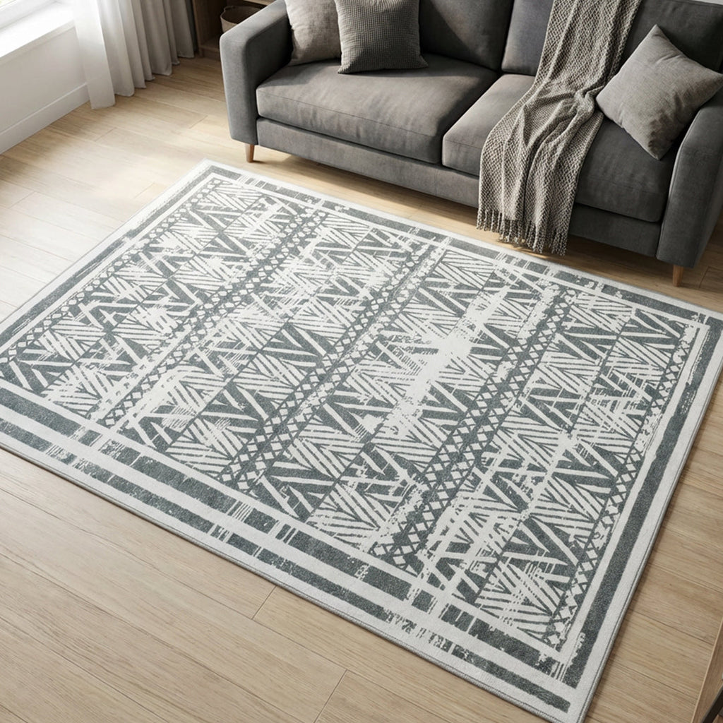 Muddy Mat® Zenith Washable Area Rugs for Living Room, Bedroom & Dining Room – Modern Soft Low Pile Non Slip Carpet – Pet Friendly Waterproof Foldable Rugs for Home