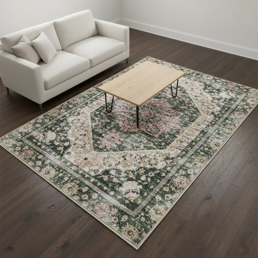 Muddy Mat® Eden Washable Area Rugs for Living Room, Bedroom & Dining Room – Modern Soft Low Pile Non Slip Carpet – Pet Friendly Waterproof Foldable Rugs for Home