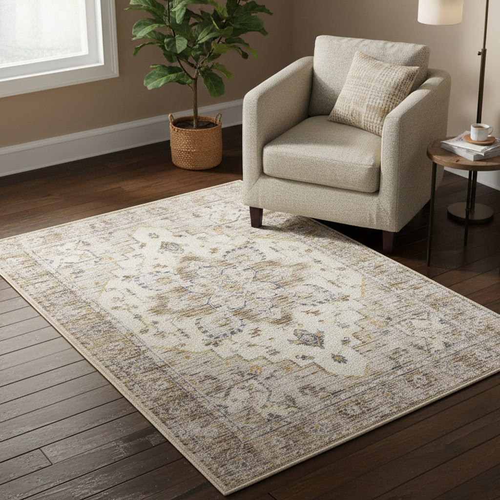 Muddy Mat® Tuscany Washable Area Rugs for Living Room, Bedroom & Dining Room – Modern Soft Low Pile Non Slip Carpet – Pet Friendly Waterproof Foldable Rugs for Home