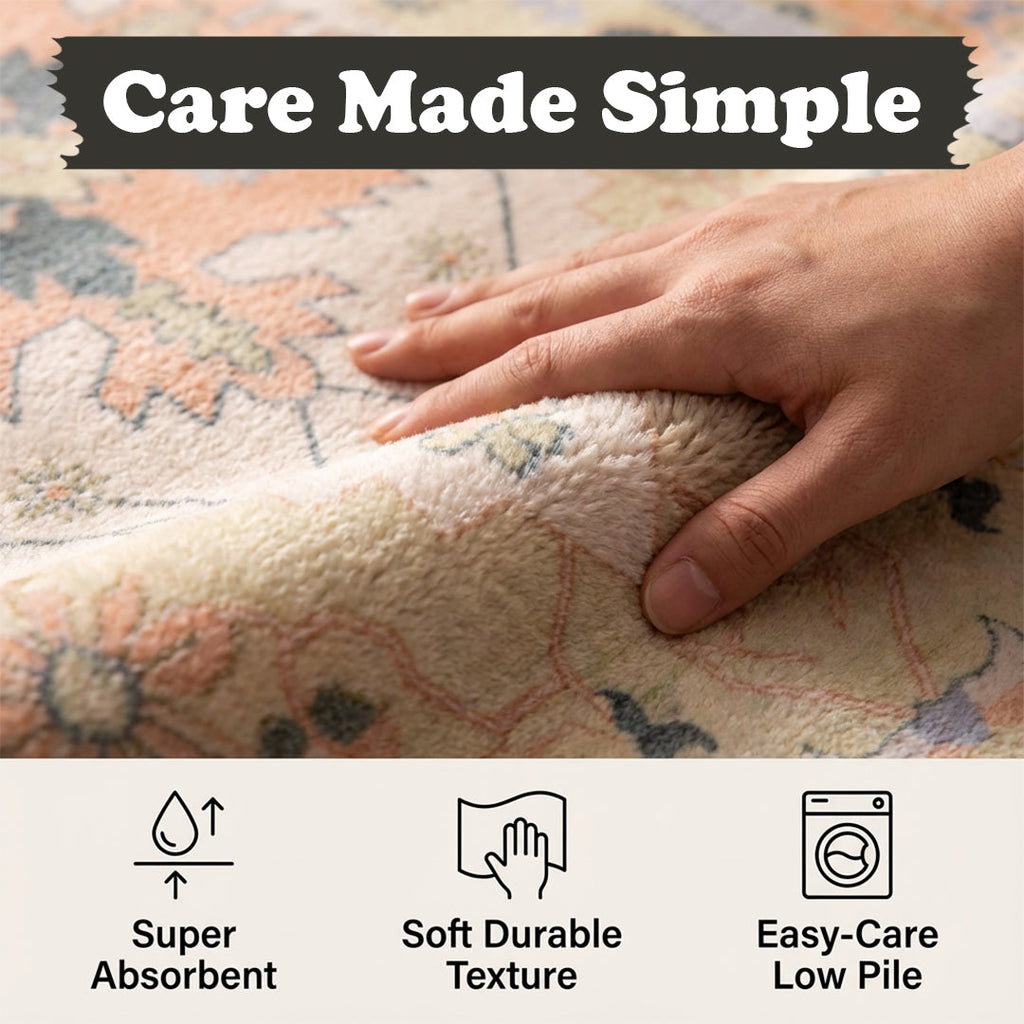 Muddy Mat® Sorrento Washable Area Rugs for Living Room, Bedroom & Dining Room – Modern Soft Low Pile Non Slip Carpet – Pet Friendly Waterproof Foldable Rugs for Home