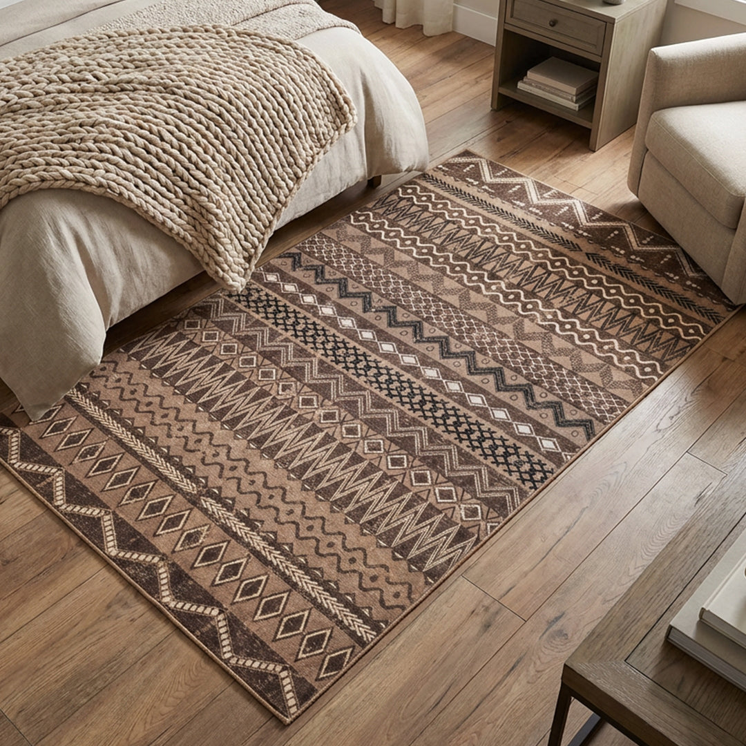 Muddy Mat® Nomad Washable Area Rugs for Living Room, Bedroom & Dining Room – Modern Soft Low Pile Non Slip Carpet – Pet Friendly Waterproof Foldable Rugs for Home