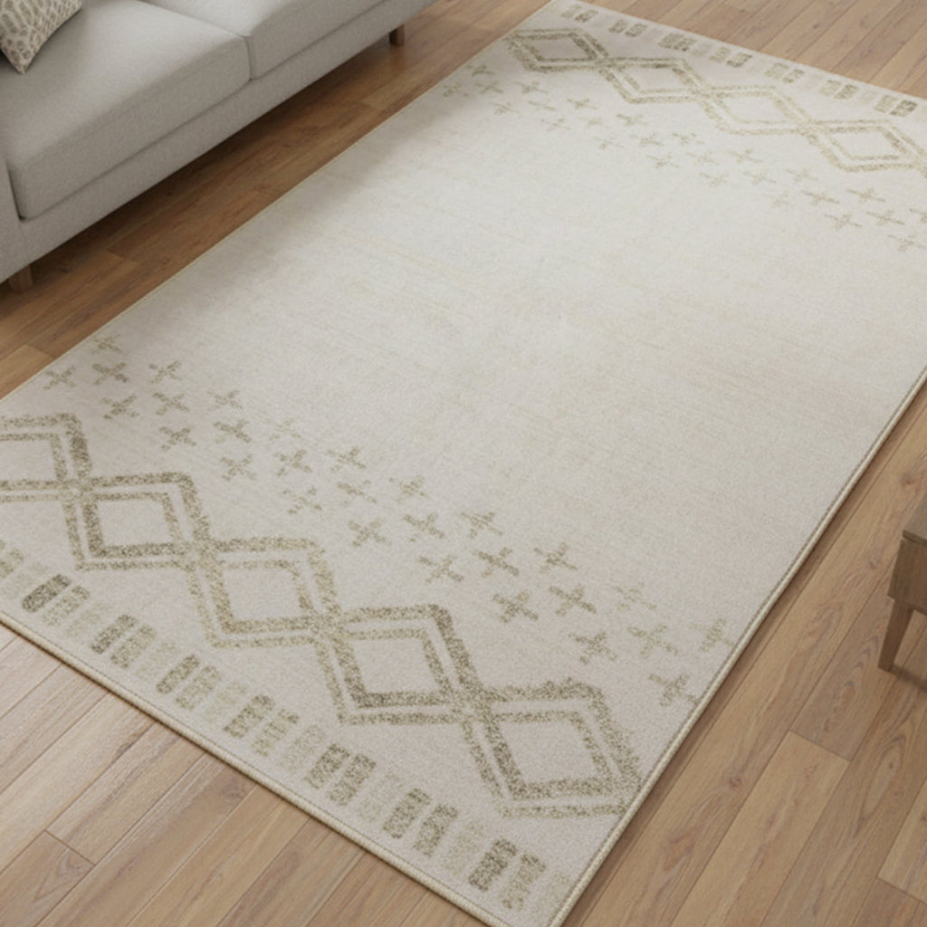 Muddy Mat® Tribal Washable Area Rugs for Living Room, Bedroom & Dining Room – Modern Soft Low Pile Non Slip Carpet – Pet Friendly Waterproof Foldable Rugs for Home