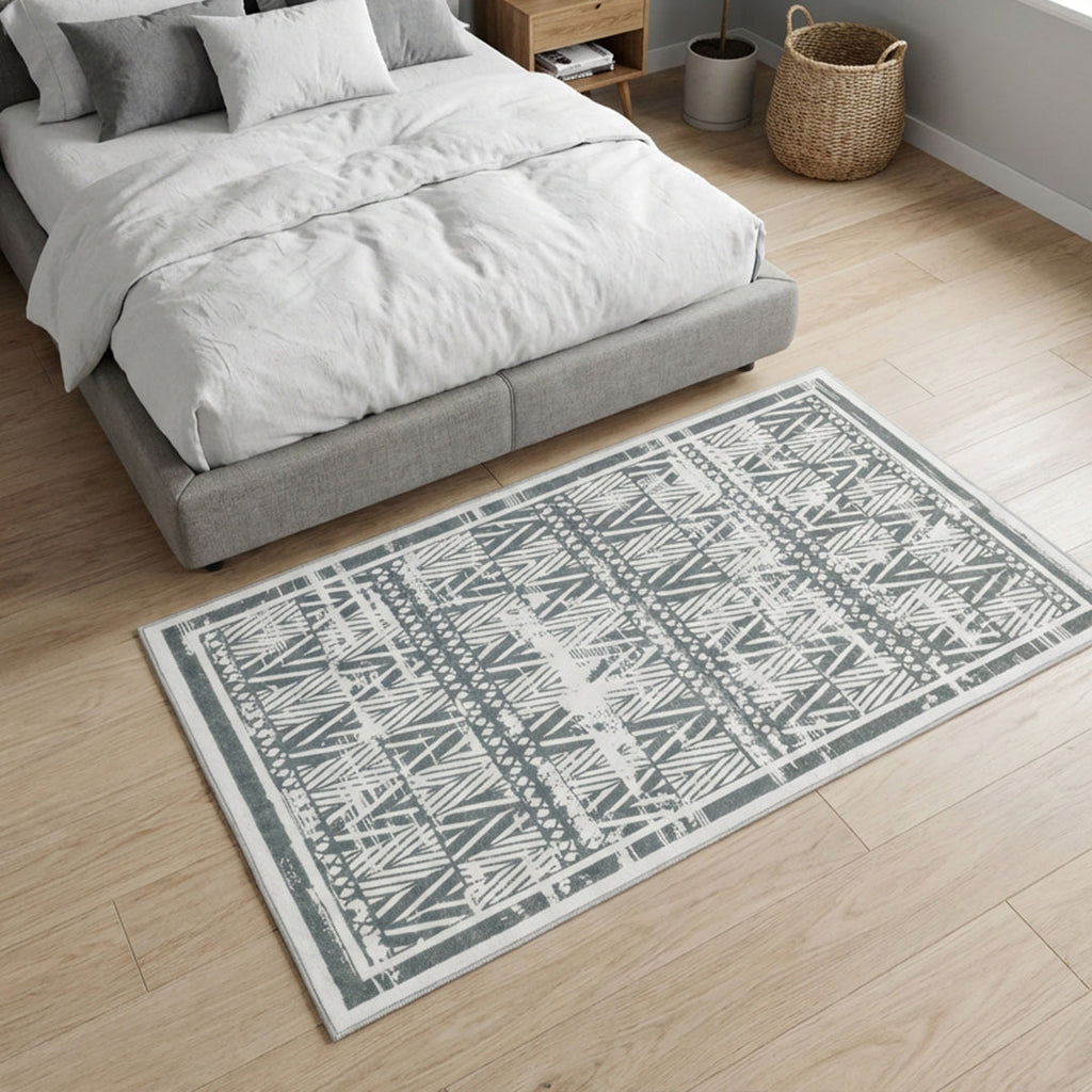 Muddy Mat® Zenith Washable Area Rugs for Living Room, Bedroom & Dining Room – Modern Soft Low Pile Non Slip Carpet – Pet Friendly Waterproof Foldable Rugs for Home