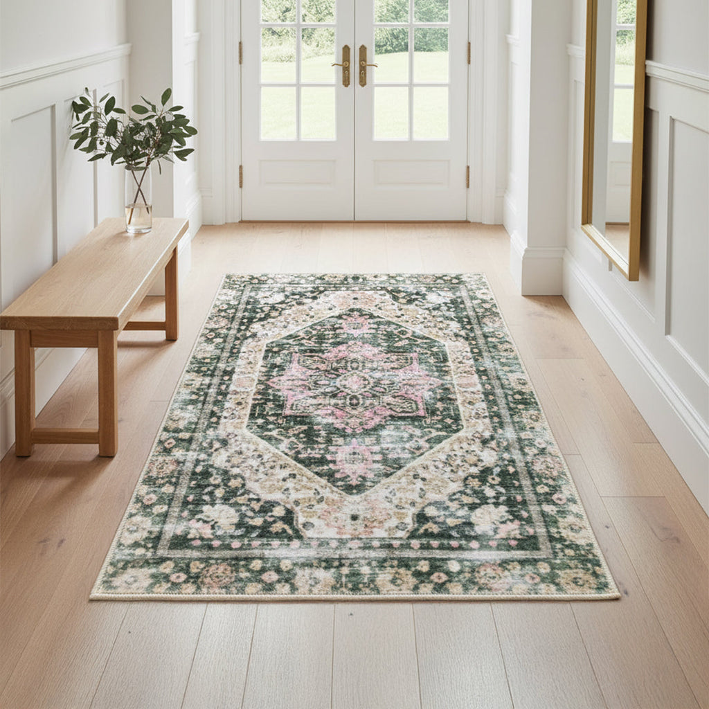 Muddy Mat® Eden Washable Area Rugs for Living Room, Bedroom & Dining Room – Modern Soft Low Pile Non Slip Carpet – Pet Friendly Waterproof Foldable Rugs for Home