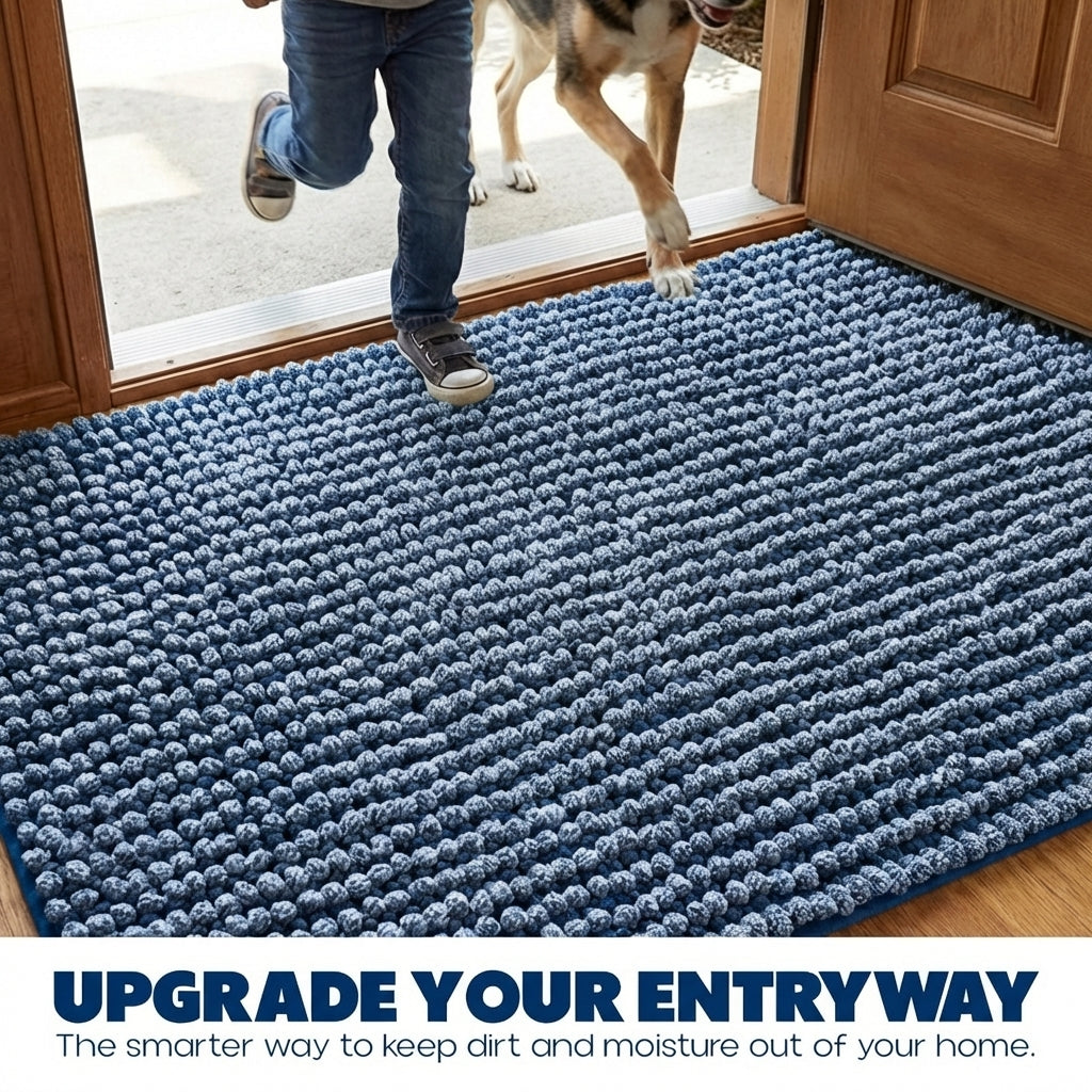 Muddy Mat® TrapMax Indoor Dog Door Mat & Bathroom Rugs – Non Slip Chenille Entryway Rug for Muddy Paws, Super Absorbent Washable Front Door Mat, Quick Dry Bath Mat