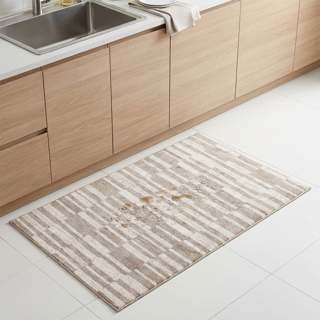 Muddy Mat® Brickline Washable Area Rugs for Living Room, Bedroom & Dining Room – Modern Soft Low Pile Non Slip Carpet – Pet Friendly Waterproof Foldable Rugs for Home