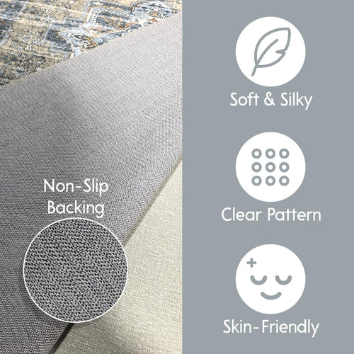 Muddy Mat® Coral Washable Area Rugs for Living Room, Bedroom & Dining Room – Modern Soft Low Pile Non Slip Carpet – Pet Friendly Waterproof Foldable Rugs for Home