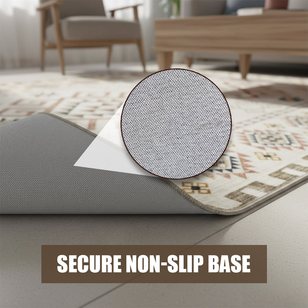 Muddy Mat® Sedona Washable Area Rugs for Living Room, Bedroom & Dining Room – Modern Soft Low Pile Non Slip Carpet – Pet Friendly Waterproof Foldable Rugs for Home