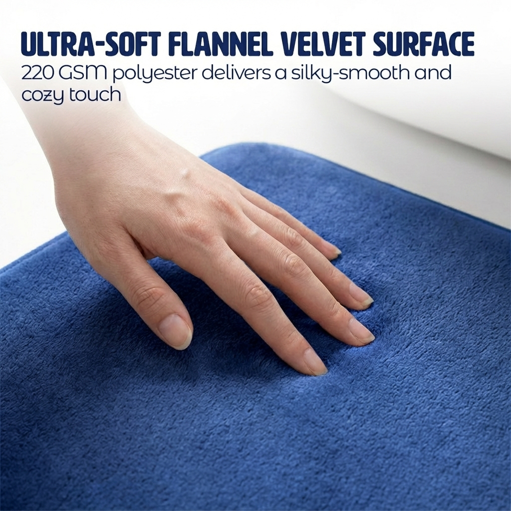 Muddy Mat® Memory Foam Bath Mat Set 2 Piece – Velvet Soft Non Slip Bathroom Rugs Set, Thick Absorbent Washable Bath Mats for Bathroom Floor and Shower, 20"x30" + 20"x20" U-Shaped