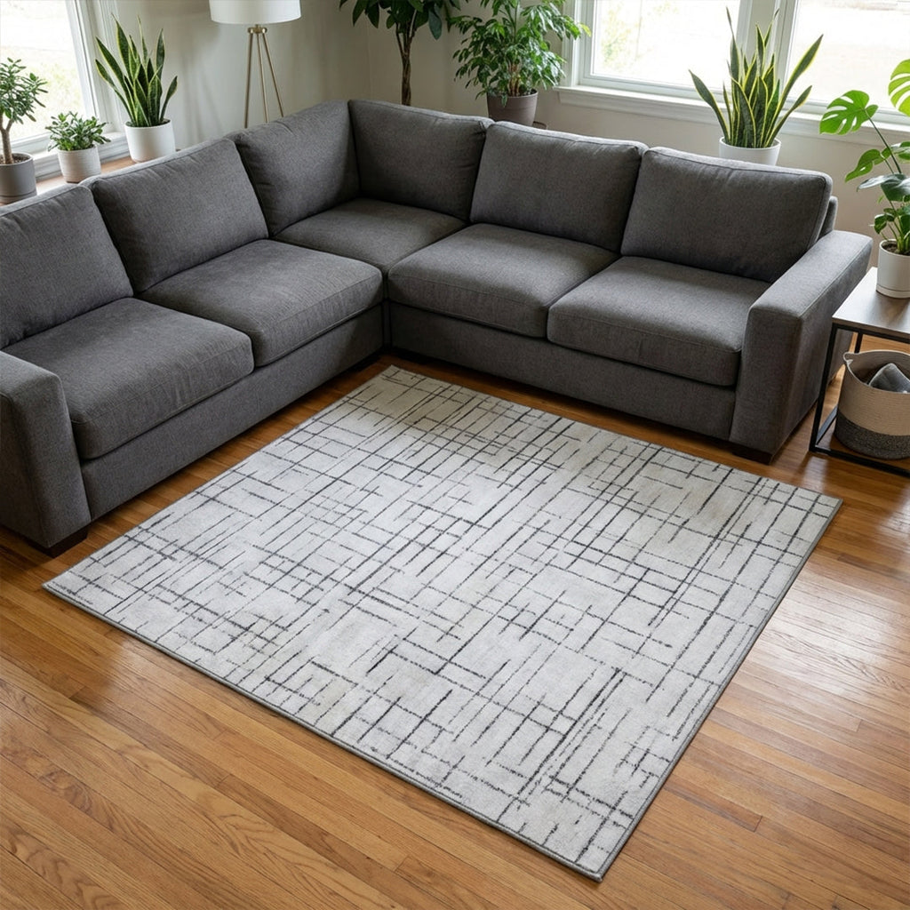 Muddy Mat® Strata Washable Area Rugs for Living Room, Bedroom & Dining Room – Modern Soft Low Pile Non Slip Carpet – Pet Friendly Waterproof Foldable Rugs for Home