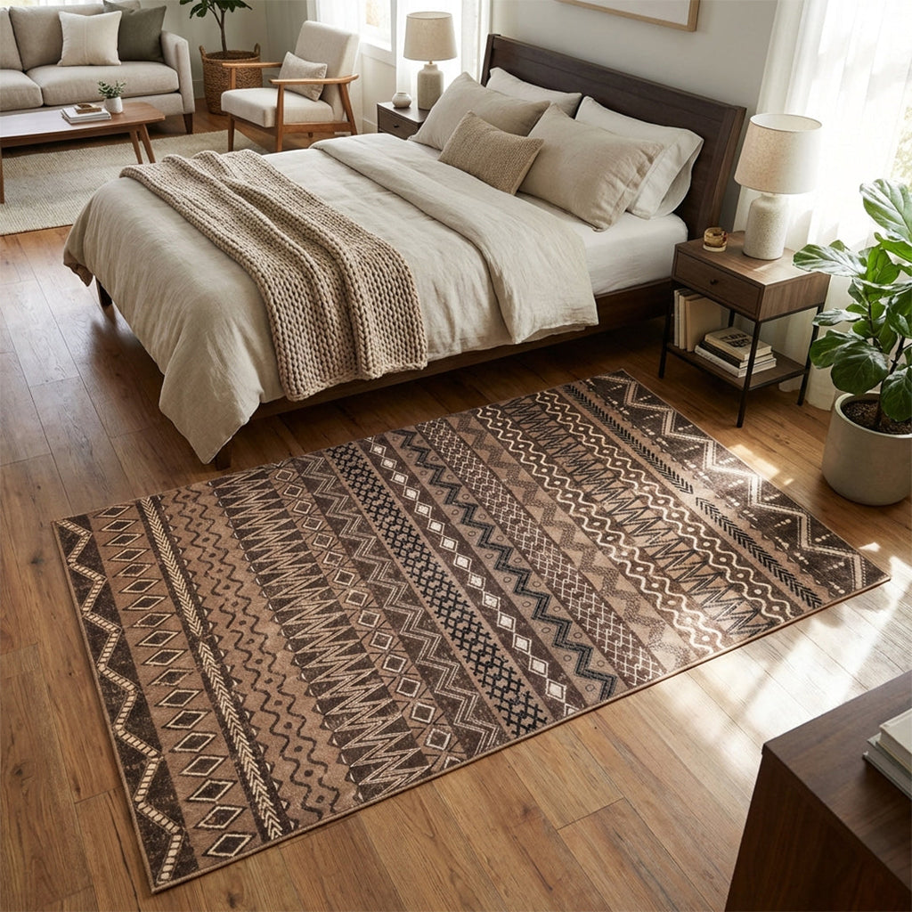 Muddy Mat® Nomad Washable Area Rugs for Living Room, Bedroom & Dining Room – Modern Soft Low Pile Non Slip Carpet – Pet Friendly Waterproof Foldable Rugs for Home