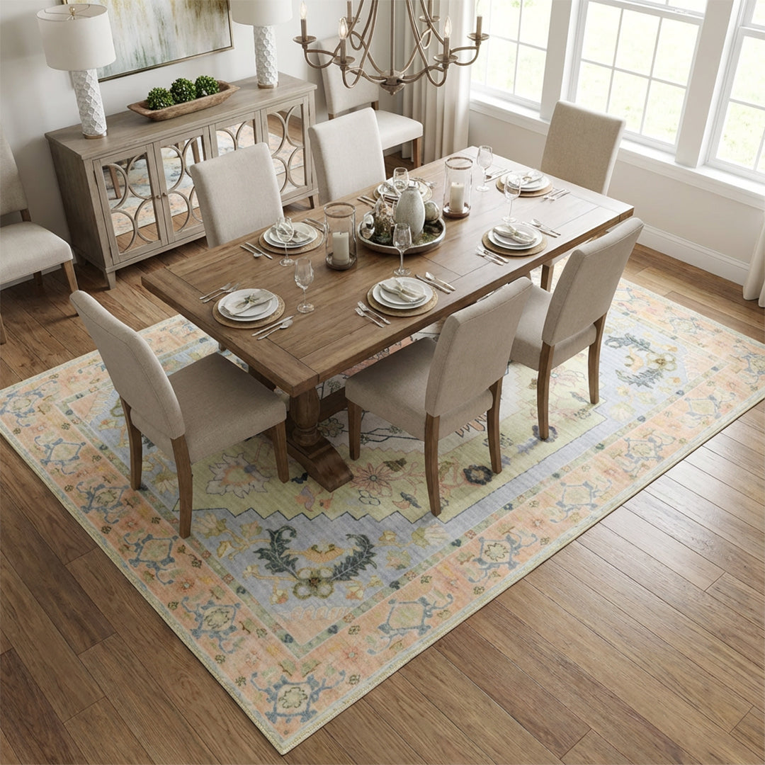 Muddy Mat® Sorrento Washable Area Rugs for Living Room, Bedroom & Dining Room – Modern Soft Low Pile Non Slip Carpet – Pet Friendly Waterproof Foldable Rugs for Home