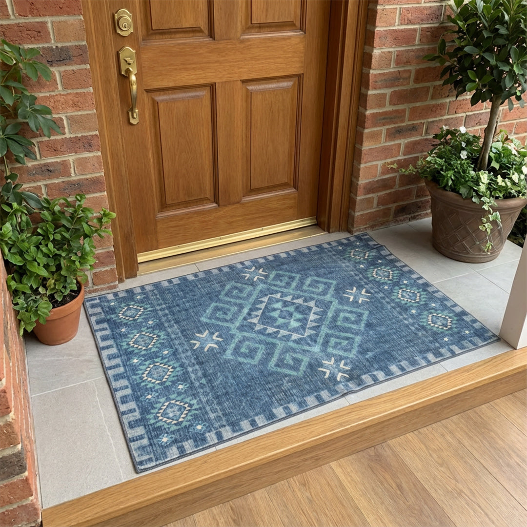 Muddy Mat® Mesa Washable Area Rugs for Living Room, Bedroom & Dining Room – Modern Soft Low Pile Non Slip Carpet – Pet Friendly Waterproof Foldable Rugs for Home