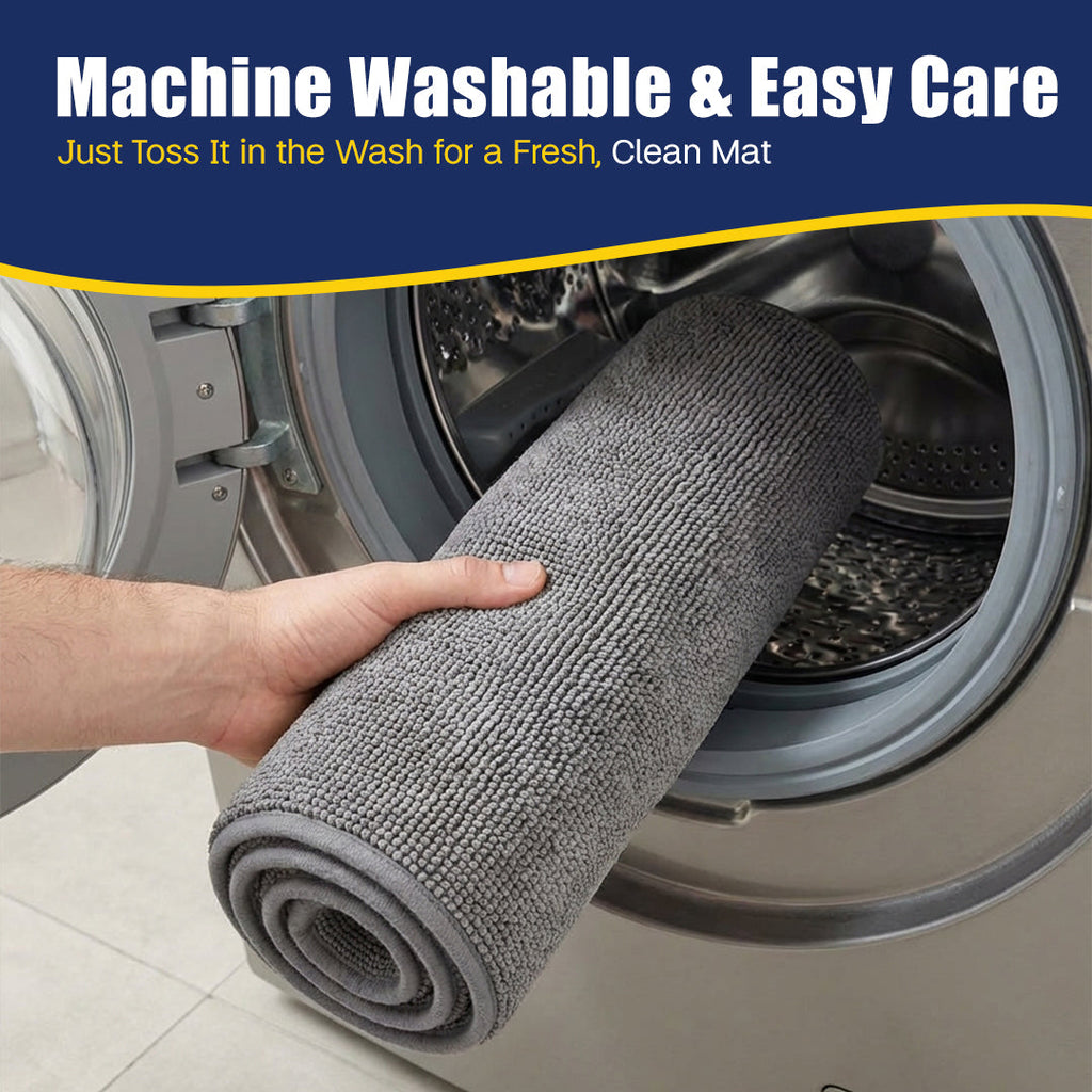 Muddy Mat® CloudStep Bathroom Rugs, Non Slip Bath Mats for Bathroom, Super Absorbent Memory Foam Chenille, Quick Dry Machine Washable Thick Toilet Rug for Shower Tub and Floor