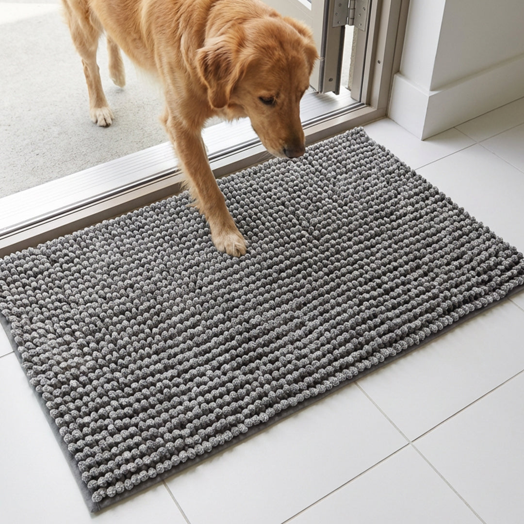 Muddy Mat® TrapMax Indoor Dog Door Mat & Bathroom Rugs – Non Slip Chenille Entryway Rug for Muddy Paws, Super Absorbent Washable Front Door Mat, Quick Dry Bath Mat
