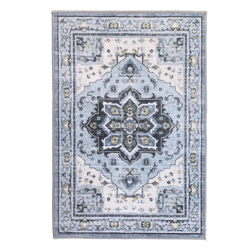 Muddy Mat® Azure Washable Area Rugs for Living Room, Bedroom & Dining Room – Modern Soft Low Pile Non Slip Carpet – Pet Friendly Waterproof Foldable Rugs for Home