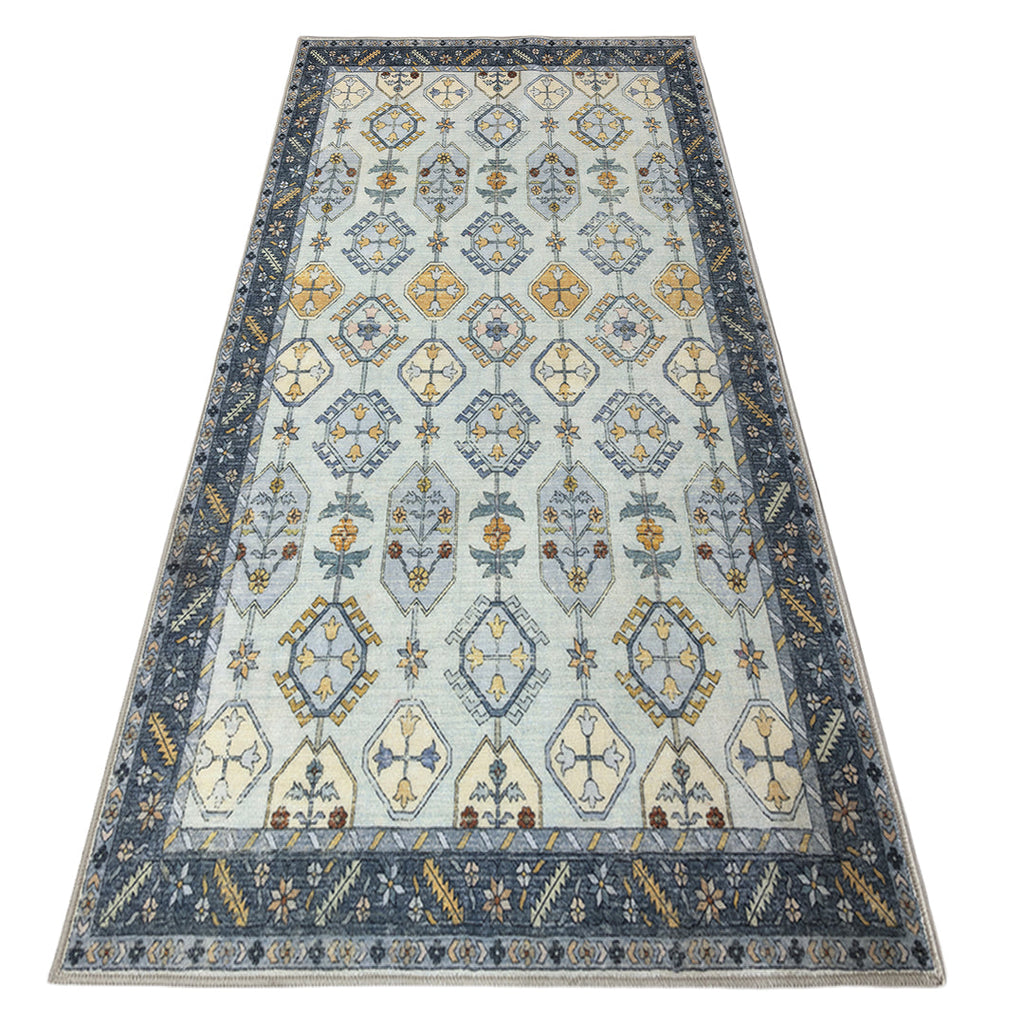 Muddy Mat® Celeste Washable Area Rugs for Living Room, Bedroom & Dining Room – Modern Soft Low Pile Non Slip Carpet – Pet Friendly Waterproof Foldable Rugs for Home