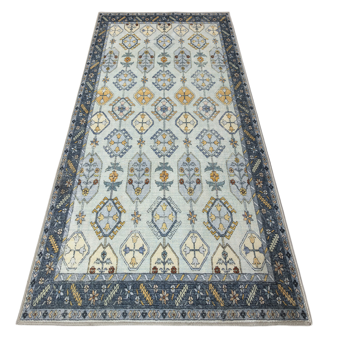 Muddy Mat® Celeste Washable Area Rugs for Living Room, Bedroom & Dining Room – Modern Soft Low Pile Non Slip Carpet – Pet Friendly Waterproof Foldable Rugs for Home