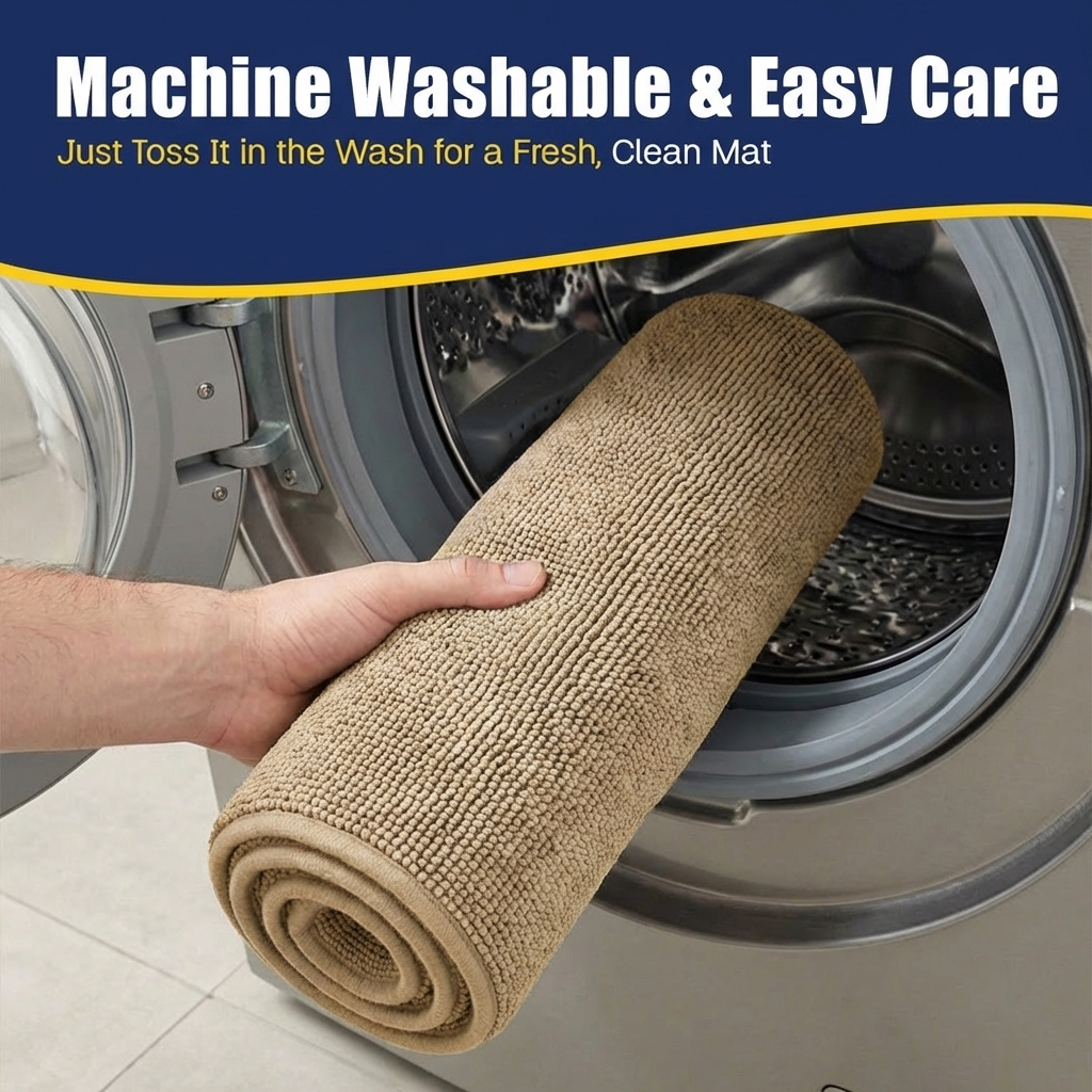 Muddy Mat® CloudStep Bathroom Rugs, Non Slip Bath Mats for Bathroom, Super Absorbent Memory Foam Chenille, Quick Dry Machine Washable Thick Toilet Rug for Shower Tub and Floor