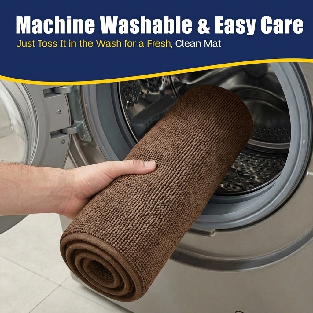 Muddy Mat® CloudStep Bathroom Rugs 2 Piece Set, Non Slip Bath Mats for Bathroom, Absorbent Memory Foam Chenille, Machine Washable Quick Dry Toilet Rug Set, 20"x30" + 20"x20" U-Shaped