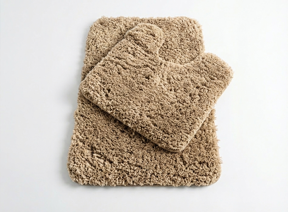 Muddy Mat® Fluffy Bathroom Rugs 2 Piece Set, Soft Absorbent Microfiber Bath Mats, Non Slip, Quick Dry, Machine Washable for Floor, Tub, Shower & Toilet, 20"x30" + 20"x20" U-Shaped
